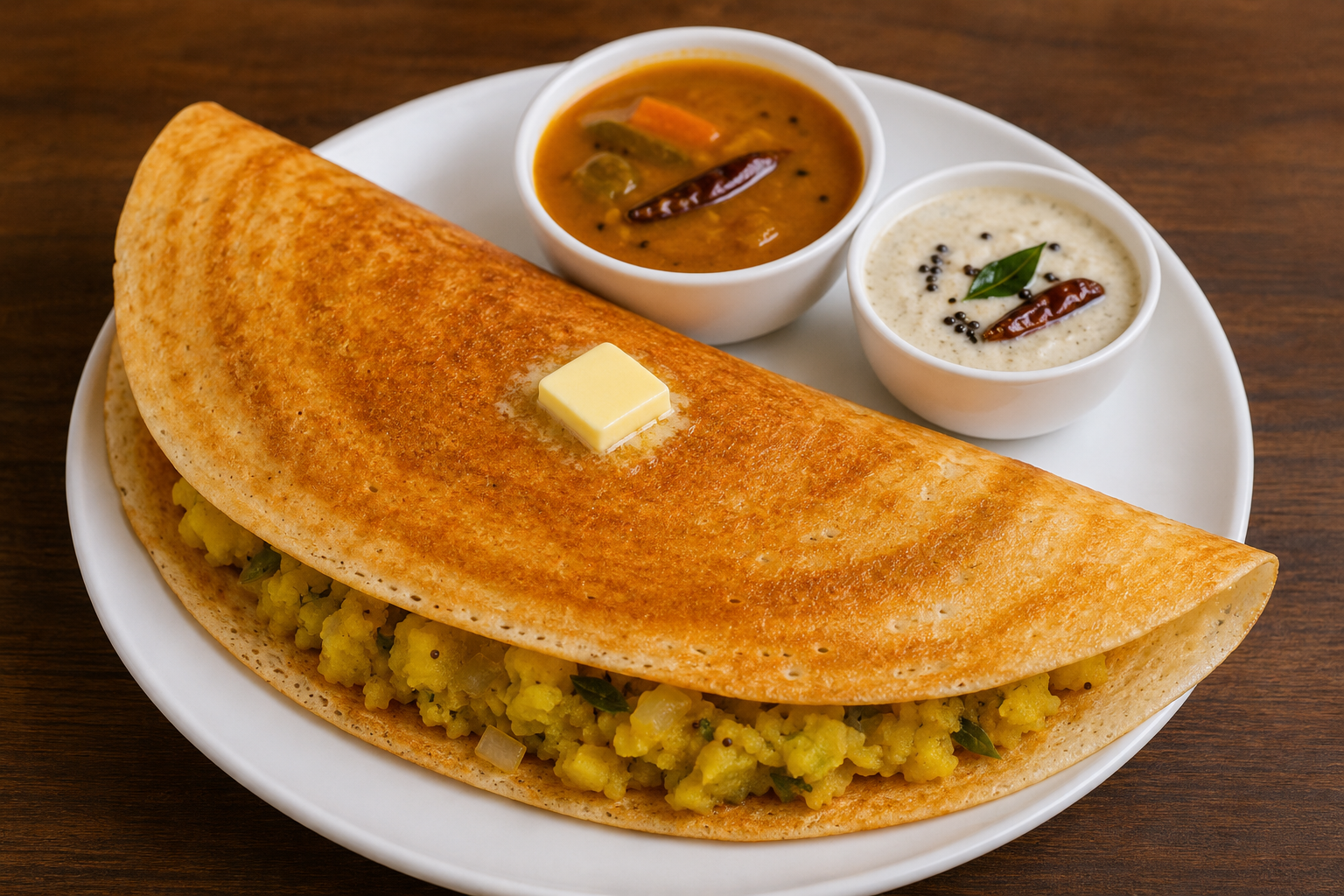 Butter masala dosa